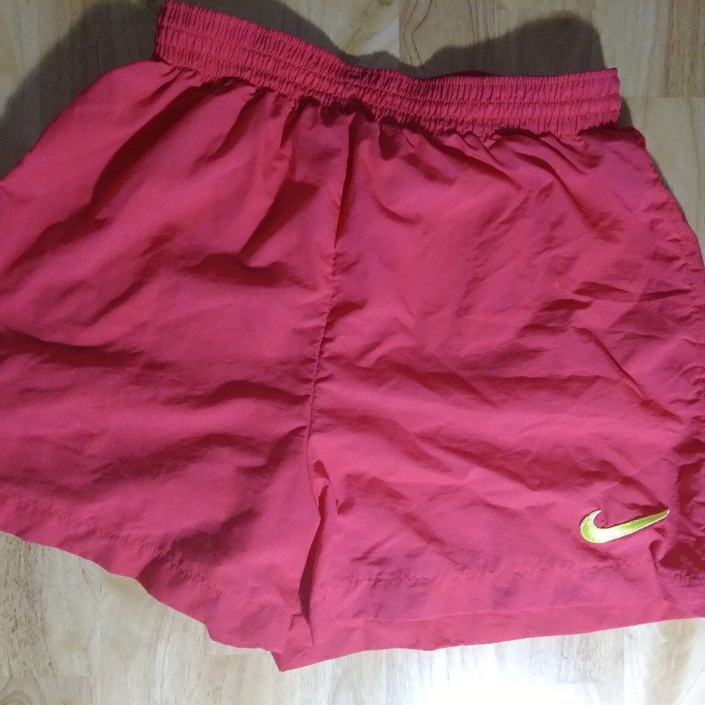 Vintage Custom Neon Embroidered Logo Athletic Shorts